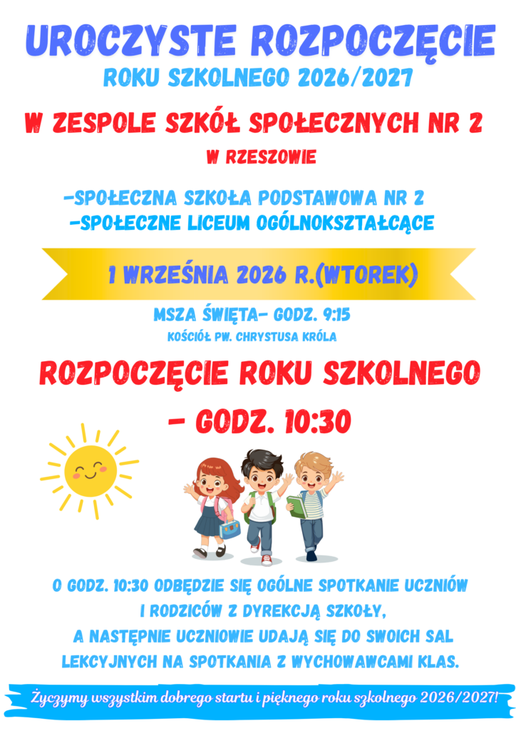 Rozpoczęcie roku szkolnego 2026/2027