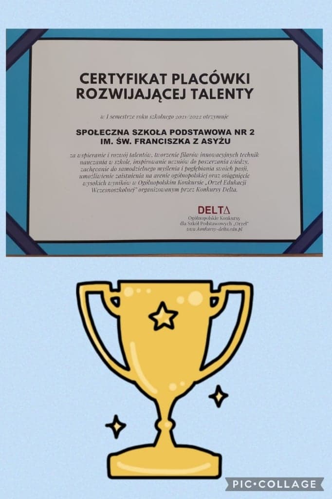 Certyfikat placówki rozwijającej talent